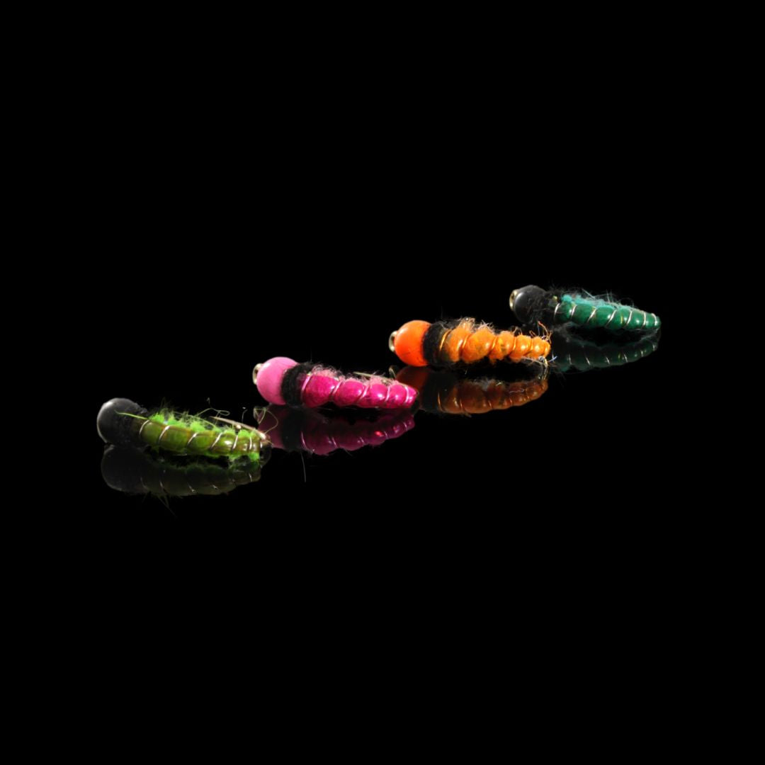 Larva iskfiskeflue 4-pack