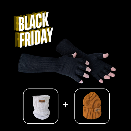 Norolan fingervanter i merinoull til isfiske